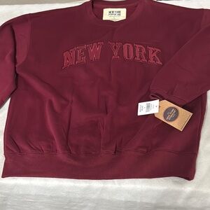 Red New York Crew Neck Sweatshirt